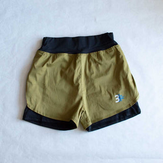 Third Wind Performance 2 in 1 olive sports shorts 